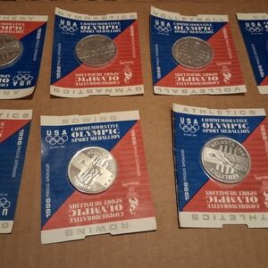 USA 1996 Olympic Commemorative Sport Medallions Rowing, Volleyball, Etc Lot Of 7